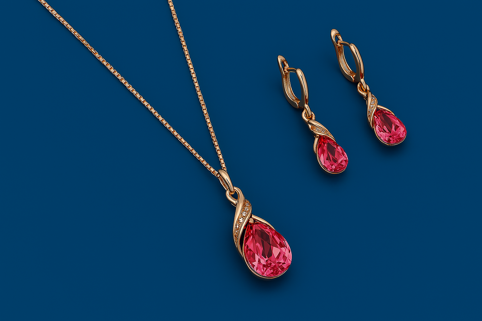 Alloy Gemstone Jewellery Set Necklace