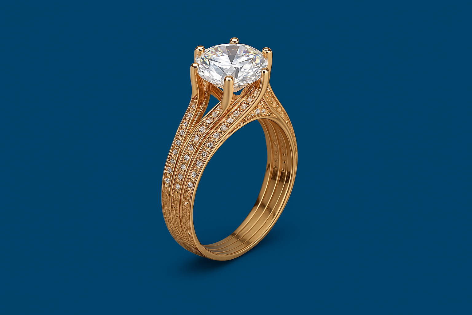 Classic Six-Claw Gold Ring Jewellery