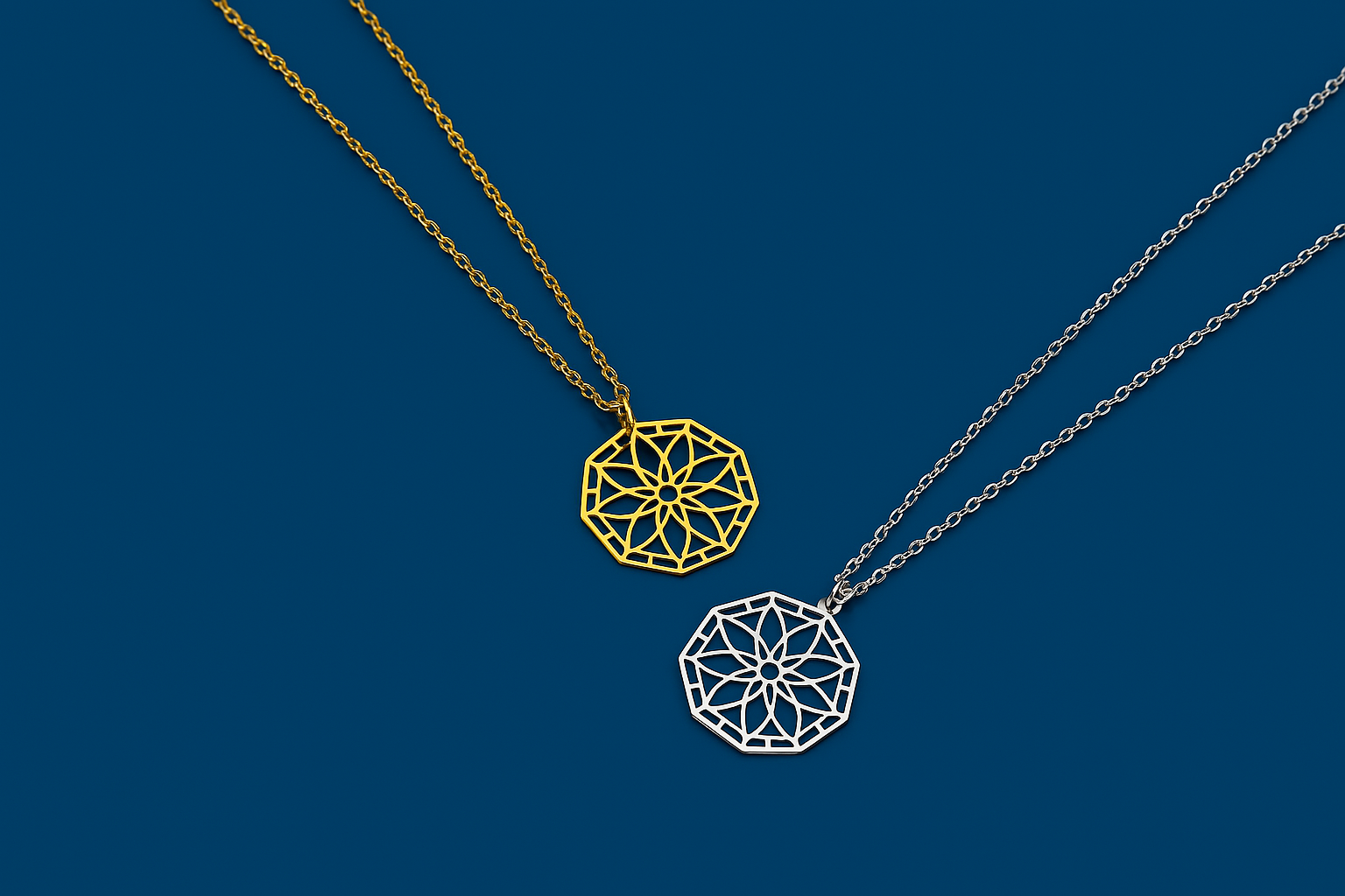 Mandala Flower Pendant Necklace Jewellery