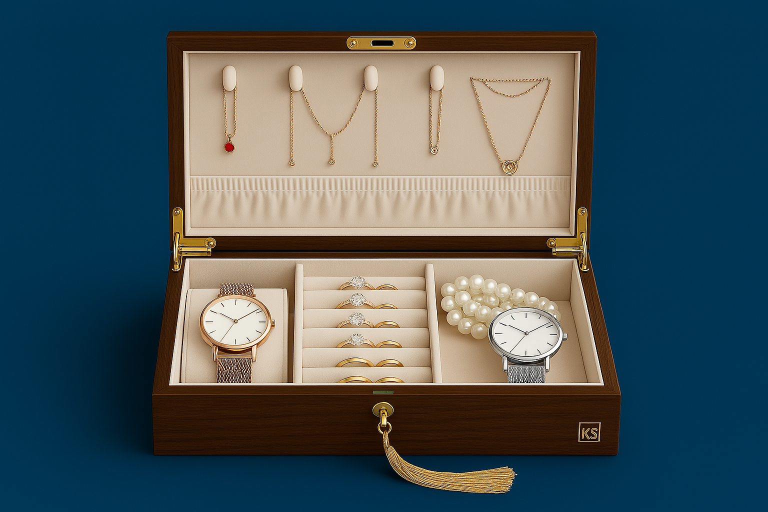 Necklace Jewellery With Lock Solid Wood Hand