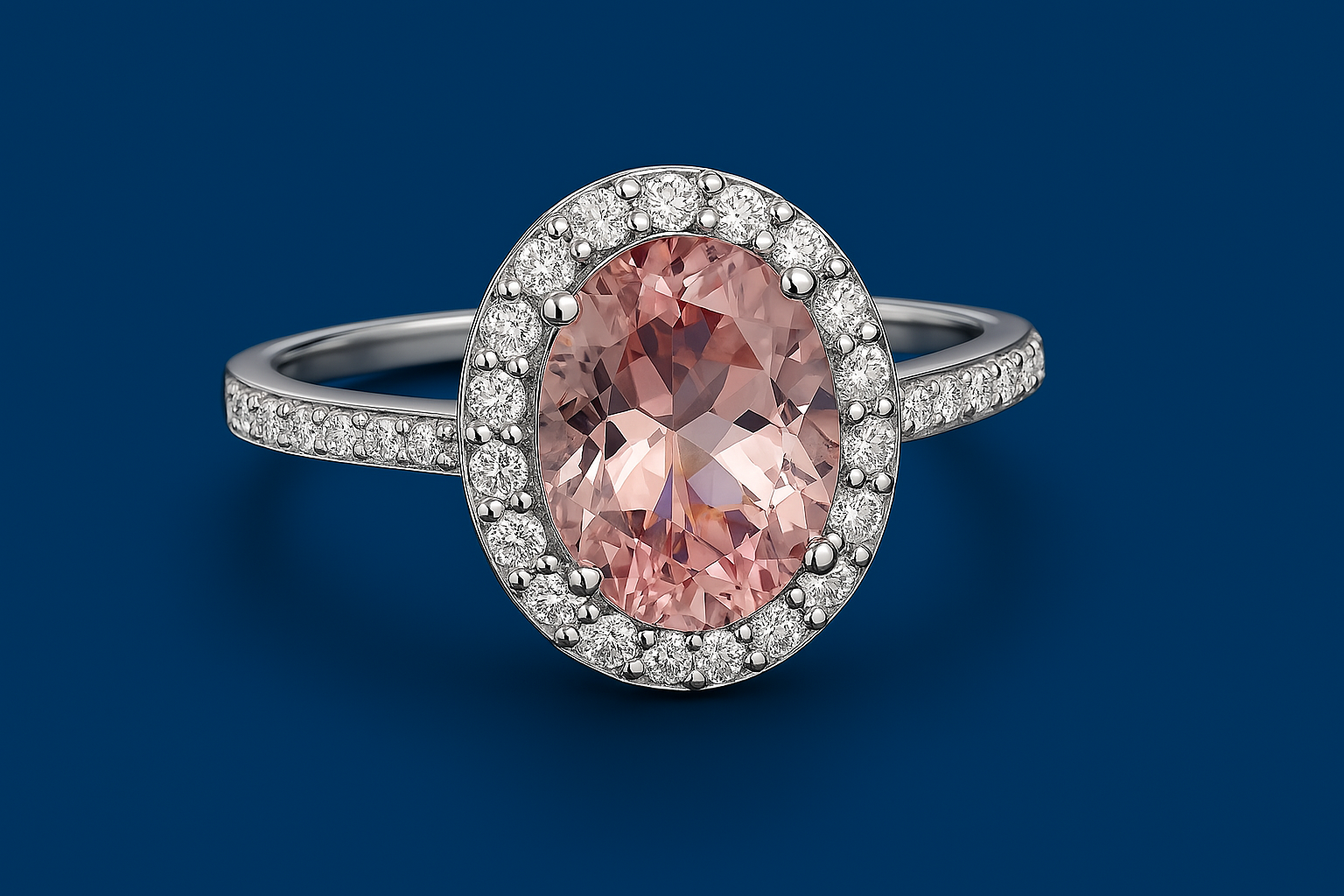 Oval Classic Morganite Ring Female Jewellery