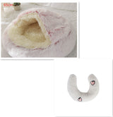 2-in-1 Plush Pet Bed – Warm Round Bed for Cats & Dogs