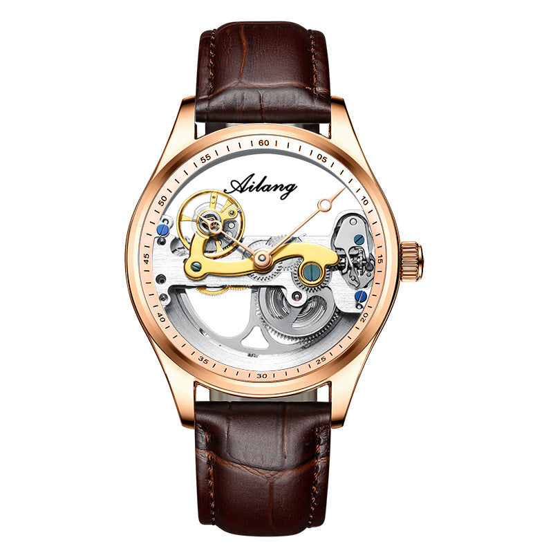 Men's Automatic Mechanical Watch – Creative Skeleton Dial with Silicone Strap