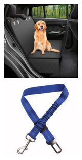 Dog Car Seat Cover with Mesh Window – Travel Hammock, Zipper, & Pocket for Rear Seat Safety