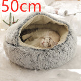 2-in-1 Plush Pet Bed – Warm Round Bed for Cats & Dogs