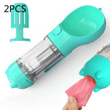 3-in-1 Portable Dog Water Bottle – Feeder, Bowl & Waste Bag Storage