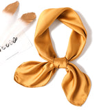 Simple Solid Color Silk-like Hair-tied Scarf