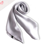 Simple Solid Color Silk-like Hair-tied Scarf