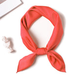Simple Solid Color Silk-like Hair-tied Scarf