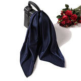 Simple Solid Color Silk-like Hair-tied Scarf