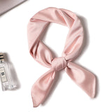 Simple Solid Color Silk-like Hair-tied Scarf