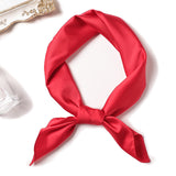 Simple Solid Color Silk-like Hair-tied Scarf
