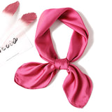 Simple Solid Color Silk-like Hair-tied Scarf