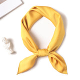 Simple Solid Color Silk-like Hair-tied Scarf