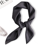 Simple Solid Color Silk-like Hair-tied Scarf