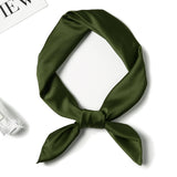 Simple Solid Color Silk-like Hair-tied Scarf