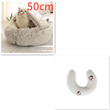 2-in-1 Plush Pet Bed – Warm Round Bed for Cats & Dogs