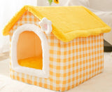 Foldable Winter Pet Bed Cave – Warm Dog/Cat Kennel Sofa