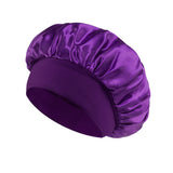 Classic Solid Color Fashion Satin Wide Brim Nightcap