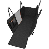 Dog Car Seat Cover with Mesh Window – Travel Hammock, Zipper, & Pocket for Rear Seat Safety