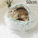 2-in-1 Plush Pet Bed – Warm Round Bed for Cats & Dogs