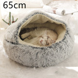 2-in-1 Plush Pet Bed – Warm Round Bed for Cats & Dogs