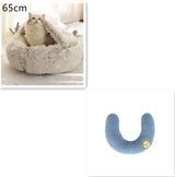 2-in-1 Plush Pet Bed – Warm Round Bed for Cats & Dogs