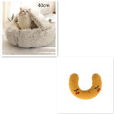 2-in-1 Plush Pet Bed – Warm Round Bed for Cats & Dogs