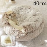 2-in-1 Plush Pet Bed – Warm Round Bed for Cats & Dogs