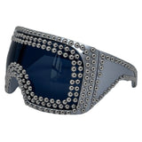 Men's Personality Punk Super Large Rim Square Rivet Sunglasses