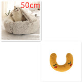 2-in-1 Plush Pet Bed – Warm Round Bed for Cats & Dogs