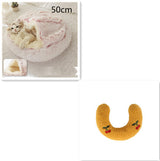 2-in-1 Plush Pet Bed – Warm Round Bed for Cats & Dogs