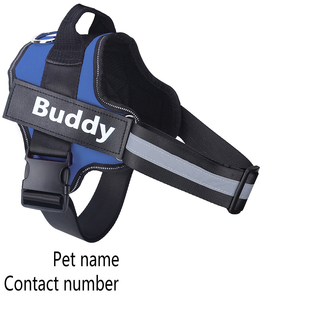 Personalized No-Pull Reflective Dog Harness – Adjustable & Breathable Vest with Custom Patch