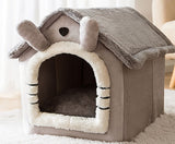 Foldable Winter Pet Bed Cave – Warm Dog/Cat Kennel Sofa