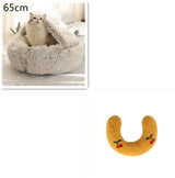 2-in-1 Plush Pet Bed – Warm Round Bed for Cats & Dogs