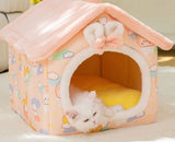 Foldable Winter Pet Bed Cave – Warm Dog/Cat Kennel Sofa