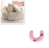 2-in-1 Plush Pet Bed – Warm Round Bed for Cats & Dogs