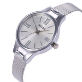 Women's Rose Gold Mesh Watch – Minimalist Round Dial with Pin Buckle