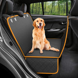 Dog Car Seat Cover with Mesh Window – Travel Hammock, Zipper, & Pocket for Rear Seat Safety