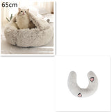 2-in-1 Plush Pet Bed – Warm Round Bed for Cats & Dogs