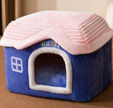 Foldable Winter Pet Bed Cave – Warm Dog/Cat Kennel Sofa