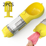 3-in-1 Portable Dog Water Bottle – Feeder, Bowl & Waste Bag Storage