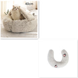 2-in-1 Plush Pet Bed – Warm Round Bed for Cats & Dogs