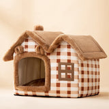 Foldable Winter Pet Bed Cave – Warm Dog/Cat Kennel Sofa