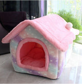 Foldable Winter Pet Bed Cave – Warm Dog/Cat Kennel Sofa