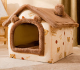 Foldable Winter Pet Bed Cave – Warm Dog/Cat Kennel Sofa