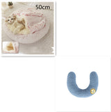 2-in-1 Plush Pet Bed – Warm Round Bed for Cats & Dogs