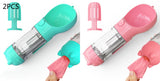 3-in-1 Portable Dog Water Bottle – Feeder, Bowl & Waste Bag Storage