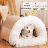Portable Warm Pet Nest – Winter Dog & Cat Bed with Long Fur & Moisture-Proof Design