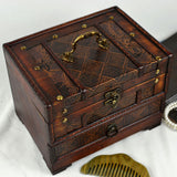 Wooden Jewelry Dressing Box with Mirror – Elegant Storage Organizer for Women